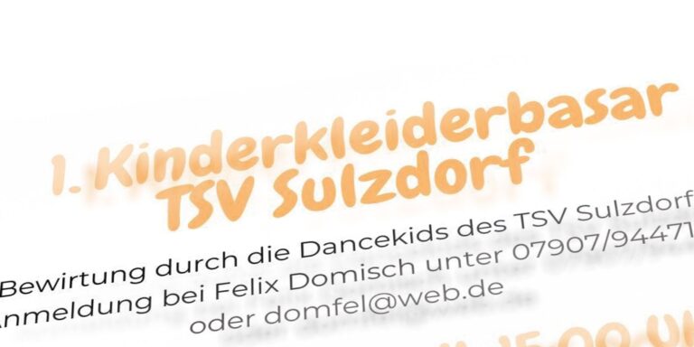 1. Kinderkleiderbasar des TSV Sulzdorf